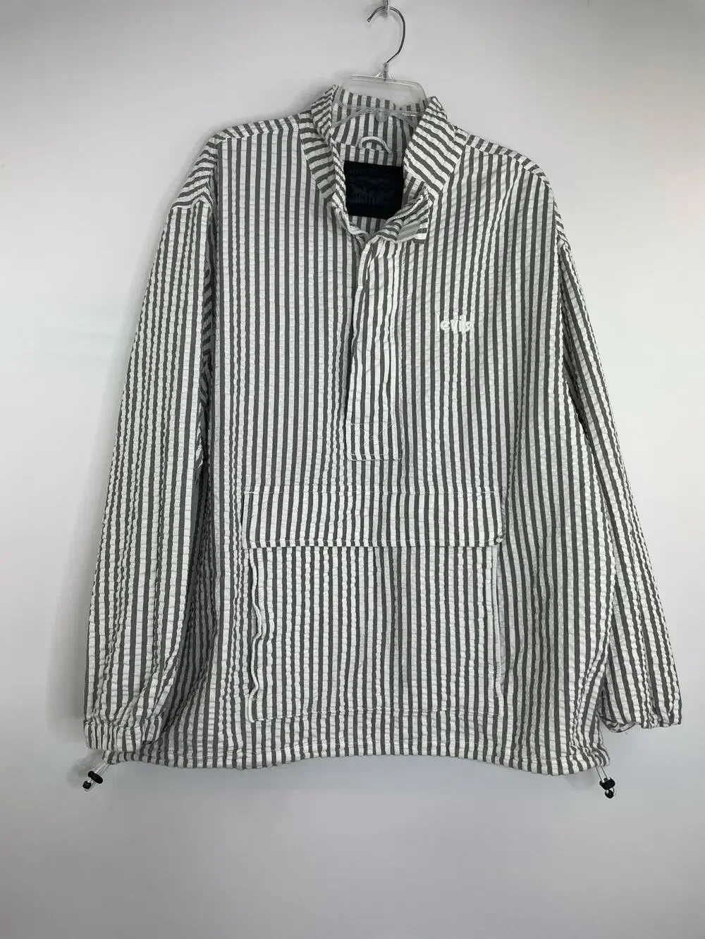 Levi's Octavia Anorak gray seersucker quarter zip pull over jacket Men's XL